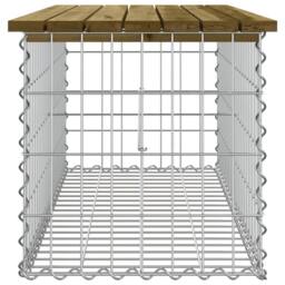 Berkfield Home Beautiful Garden Bench Gabion Design 103x44x42 cm Impregnated Woo in Brown - Size: 103 x 44 x 42 cm - thumbnail 4