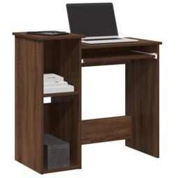 Berkfield Home Desk with Shelves Brown Oak 84x40x78 cm Engineered Wood - Size: 84 x 40 x 78 cm - thumbnail 1