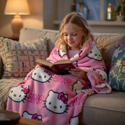 Hello Kitty Women's Snuggle Fleece Blanket in Pink - thumbnail 3