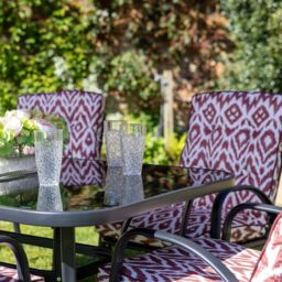 Hectare 6 Seater Dining Set with Reversible Cushions & Parasol in Wine - thumbnail 6