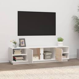 Berkfield Home TV Cabinet White 156x40x40 cm Solid Wood Pine - Size: 156 x 40 x 40 cm - thumbnail 3
