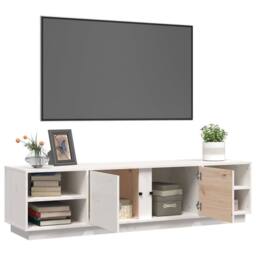 Berkfield Home TV Cabinet White 156x40x40 cm Solid Wood Pine - Size: 156 x 40 x 40 cm - thumbnail 5
