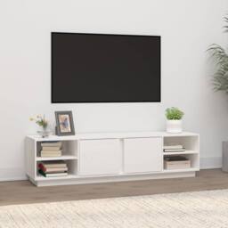 Berkfield Home TV Cabinet White 156x40x40 cm Solid Wood Pine - Size: 156 x 40 x 40 cm