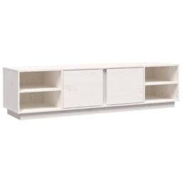 Berkfield Home TV Cabinet White 156x40x40 cm Solid Wood Pine - Size: 156 x 40 x 40 cm - thumbnail 2