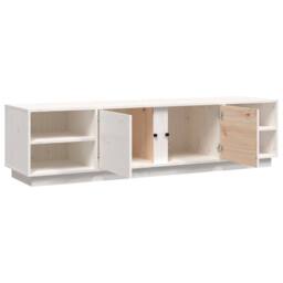 Berkfield Home TV Cabinet White 156x40x40 cm Solid Wood Pine - Size: 156 x 40 x 40 cm - thumbnail 7