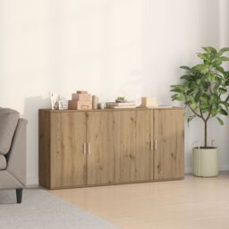 Berkfield Home Sideboards 2 pcs Artisan Oak 79x38x80 cm Engineered Wood in Brown - Size: 79 x 38 x 80 cm - thumbnail 1