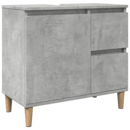 Berkfield Home Sink Cabinet Concrete Grey 65x33x60 cm Engineered Wood - Size: 65 x 33 x 60 cm - thumbnail 2