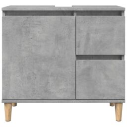 Berkfield Home Sink Cabinet Concrete Grey 65x33x60 cm Engineered Wood - Size: 65 x 33 x 60 cm - thumbnail 4