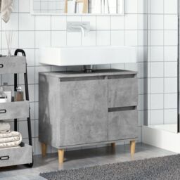 Berkfield Home Sink Cabinet Concrete Grey 65x33x60 cm Engineered Wood - Size: 65 x 33 x 60 cm - thumbnail 3