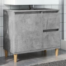 Berkfield Home Sink Cabinet Concrete Grey 65x33x60 cm Engineered Wood - Size: 65 x 33 x 60 cm - thumbnail 1