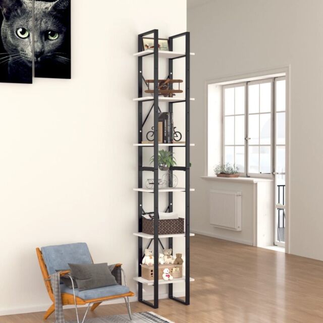 Berkfield Home 6-Tier Book Cabinet White 40x30x210 cm Engineered Wood - Size: 40 x 30 x 210 cm - image 1