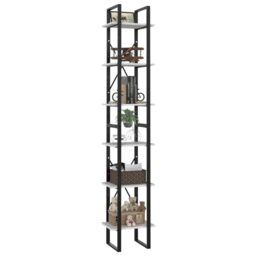 Berkfield Home 6-Tier Book Cabinet White 40x30x210 cm Engineered Wood - Size: 40 x 30 x 210 cm - thumbnail 4