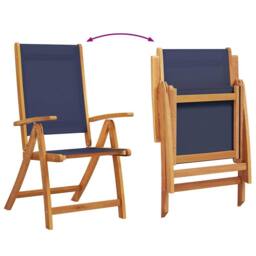 Berkfield Home Folding Garden Chairs 2 pcs Solid Wood Acacia & Textilene in Brown - thumbnail 8