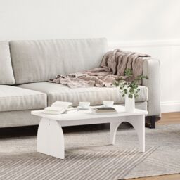 Berkfield Home Coffee Table White 80 x 50 x 31 cm Solid pine wood - thumbnail 4