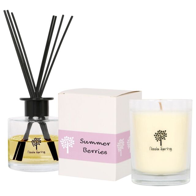Nicola Spring 160g Soy Wax Scented Candle & Reed Diffuser Set - Summer Berries in Clear - image 1