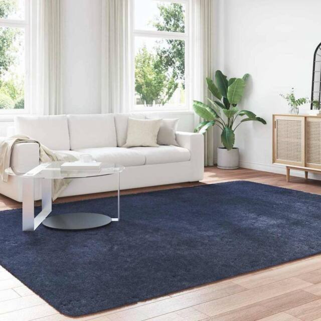 Berkfield Home Shaggy Rug High Pile NAVARRA Navy 240x340 cm Polyester - Size: Medium - image 1