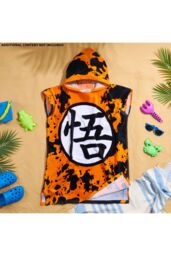Dragon Ball Towelling Poncho in Orange - thumbnail 5
