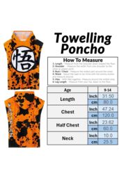 Dragon Ball Towelling Poncho in Orange - thumbnail 6