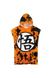 Dragon Ball Towelling Poncho in Orange - thumbnail 1