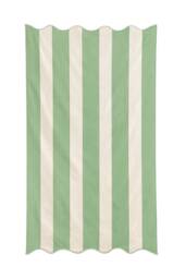 Allure Bath Fashions Large Scalloped Striped Beach Towel - 100% Cotton in Green