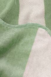 Allure Bath Fashions Large Scalloped Striped Beach Towel - 100% Cotton in Green - thumbnail 3
