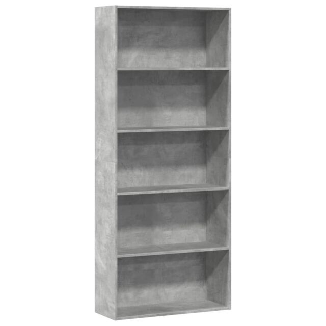Berkfield Home Book Cabinet Concrete Grey 80x30x189 cm Engineered Wood - Size: 80 x 30 x 189 cm - image 1