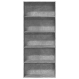 Berkfield Home Book Cabinet Concrete Grey 80x30x189 cm Engineered Wood - Size: 80 x 30 x 189 cm - thumbnail 4