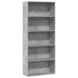 Berkfield Home Book Cabinet Concrete Grey 80x30x189 cm Engineered Wood - Size: 80 x 30 x 189 cm - thumbnail 1