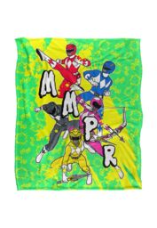 Power Rangers Mmpr Group Attack Silky Touch Super Soft Throw Blanket 152 X 127 cm in White - thumbnail 1