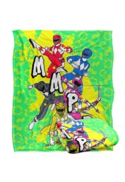 Power Rangers Mmpr Group Attack Silky Touch Super Soft Throw Blanket 152 X 127 cm in White - thumbnail 2