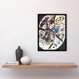 Artery8 Small Worlds III Abstract Painting Kandinsky Framed Wall Art Print in Black - Size: A4 - thumbnail 4
