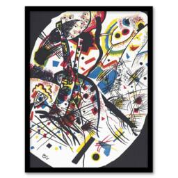 Artery8 Small Worlds III Abstract Painting Kandinsky Framed Wall Art Print in Black - Size: A4 - thumbnail 1