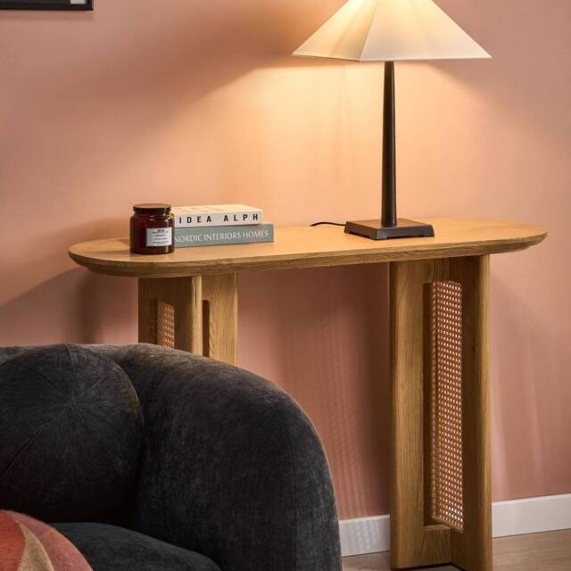 Wyld and Coco Table Lamp - Black Iron Base White Fabric Shade - image 1