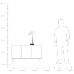 Wyld and Coco Table Lamp - Black Iron Base White Fabric Shade - thumbnail 9