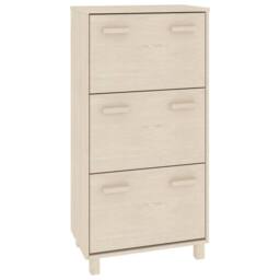Berkfield Home Shoe Cabinet HAMAR Honey Brown 59.5x35x117 cm Solid Wood Pine in Light Tan