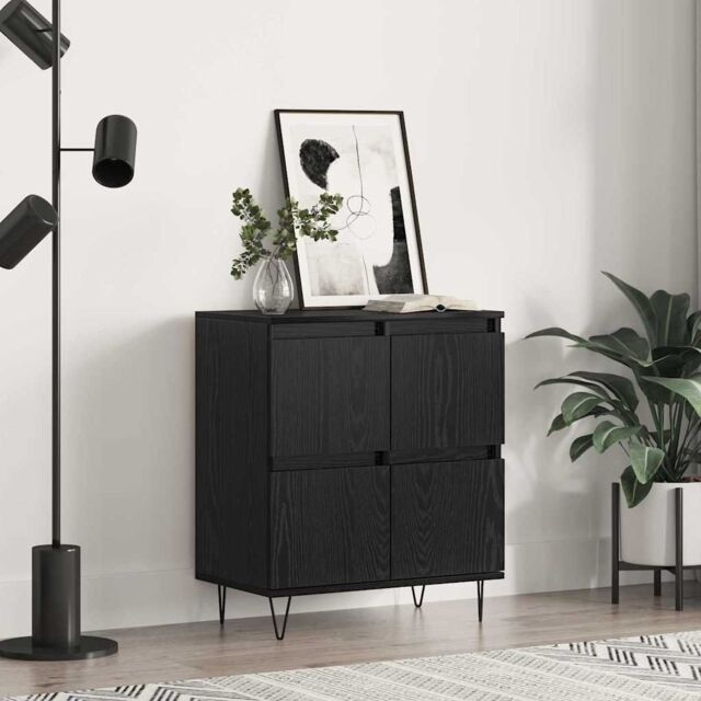 Berkfield Home Sideboard with Storage with Door Black 60 x 35 x 70 cm Engineered wood - image 1