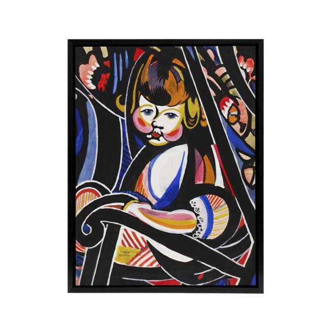 "Artery8 Child in Rocker Portrait Henry Lyman Sayen Framed Canvas Wall Art - Size: W12"" x H16""" - image 1