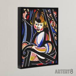 "Artery8 Child in Rocker Portrait Henry Lyman Sayen Framed Canvas Wall Art - Size: W12"" x H16""" - thumbnail 2