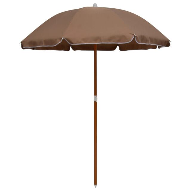 Berkfield Home Parasol with Steel Pole 180 cm Taupe in Beige - image 1