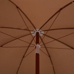 Berkfield Home Parasol with Steel Pole 180 cm Taupe in Beige - thumbnail 4