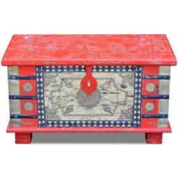 Berkfield Home Storage Chest Red Mango Wood 80x40x45 cm - Size: 80 x 40 x 45 cm - thumbnail 5