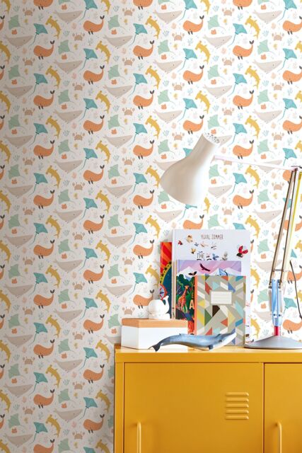 Hoopla Walls Ocean Adventure 10m Matt Wallpaper in Orange - image 1
