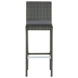 Berkfield Home 5 Piece Garden Bar Set with Cushions Poly Rattan Grey - thumbnail 4