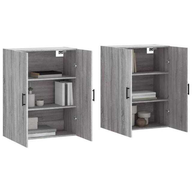 Berkfield Home Wall Mounted Cabinets 2 pcs Grey Sonoma 69.5x34x90 cm - image 1