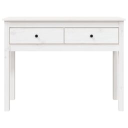 Berkfield Home Console Table White 100x35x75 cm Solid Wood Pine - Size: 100 x 35 x 75 cm - thumbnail 6
