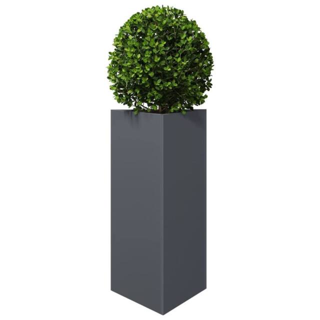 Berkfield Home Durable Garden Planter Anthracite Triangular 40x34.5x70 cm Steel in Charcoal - image 1