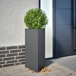 Berkfield Home Durable Garden Planter Anthracite Triangular 40x34.5x70 cm Steel in Charcoal - thumbnail 2