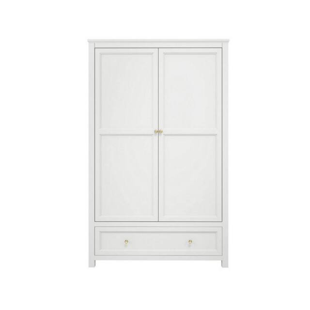 Lemon Pavilion Furniture Ives 2 Door Wardrobe - L55 x W118 x H191 cm - White/Antique Brass in White - Size: 1 Pack - image 1