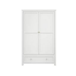 Lemon Pavilion Furniture Ives 2 Door Wardrobe - L55 x W118 x H191 cm - White/Antique Brass in White - Size: 1 Pack - thumbnail 1