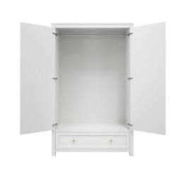 Lemon Pavilion Furniture Ives 2 Door Wardrobe - L55 x W118 x H191 cm - White/Antique Brass in White - Size: 1 Pack - thumbnail 3